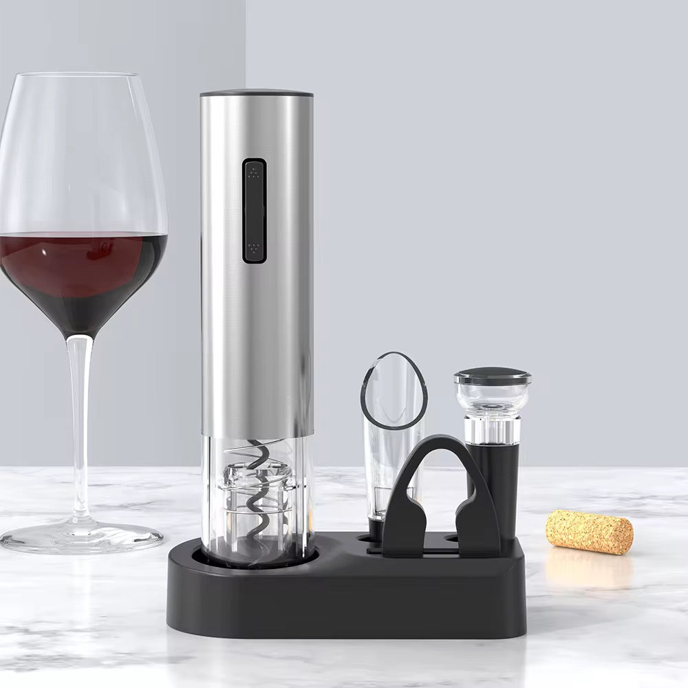 Set de vino recargable con base ( 5 en 1 )