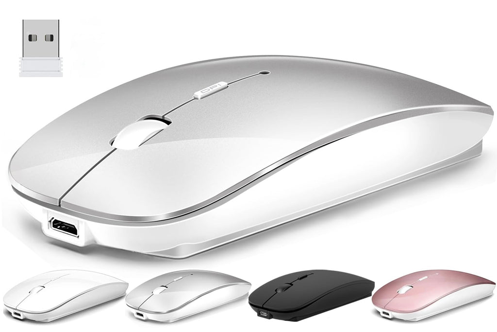 Mouse Inalámbrico Recargable (Usb + Bluetooth)