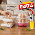 🍳 ¡Super Combo! Huevera Doble + Hervidor Eléctrico + Atomizador de Aceite GRATIS