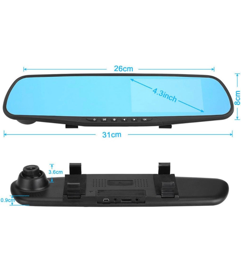 Camara de grabacion para vehículo tipo espejo